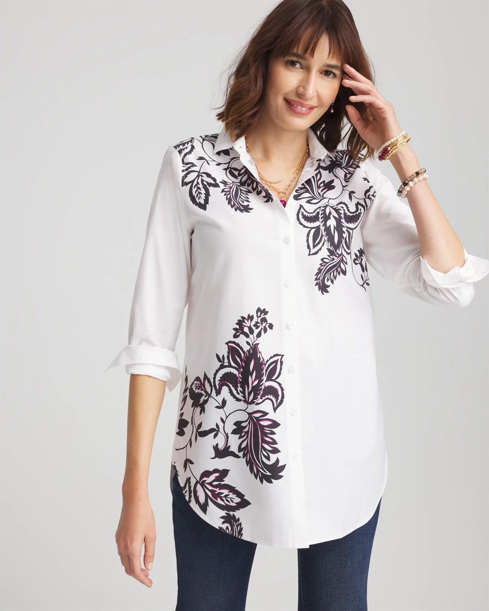 No Iron™ Floral Stretch Tunic | Chico's